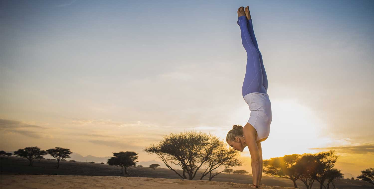 Yoga with Hiking in Forest